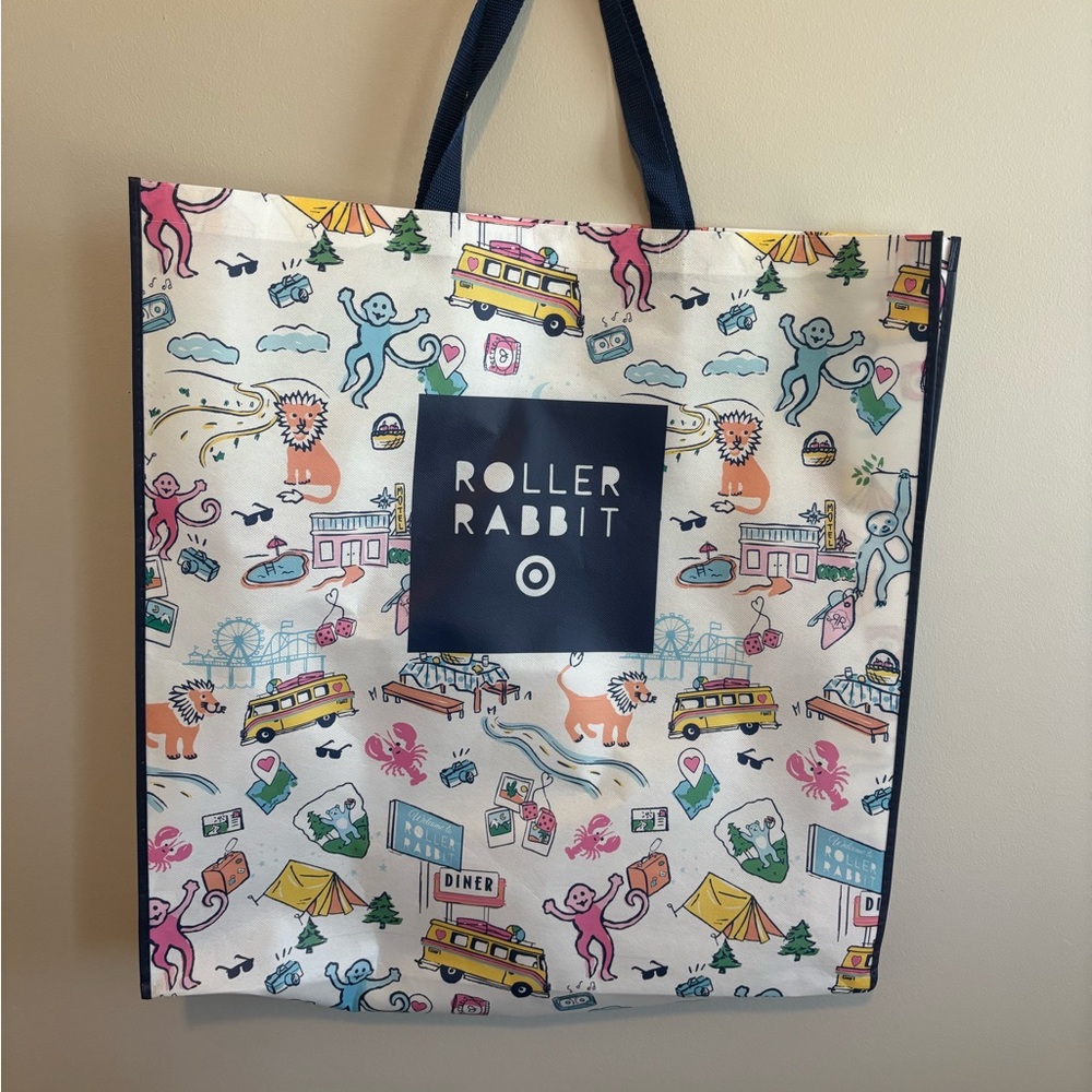 Roller Rabbit Multicolor Illustrated Tote Bag - White Background